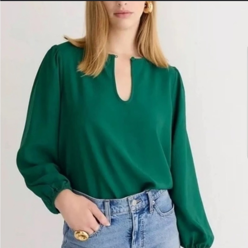J. Crew Dark Green Blouse